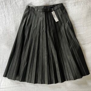 J. Crew Elegant Black Pleated (pleather) Skirt